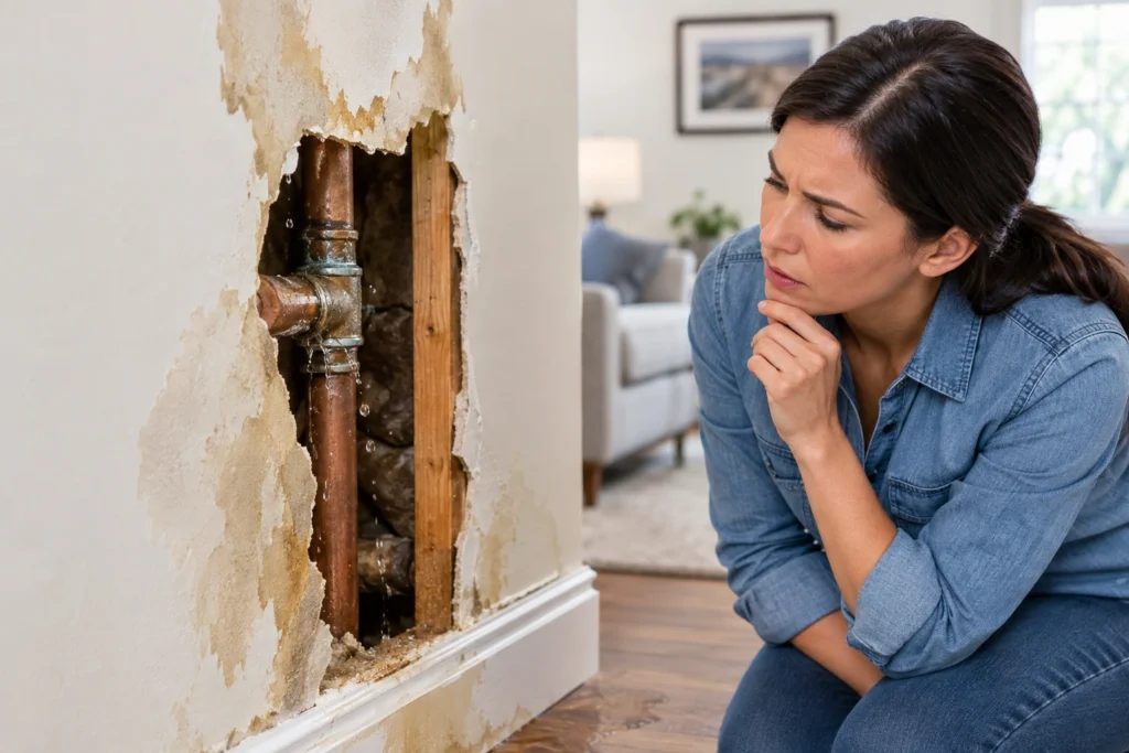 Signs of a hidden water leak inside a home