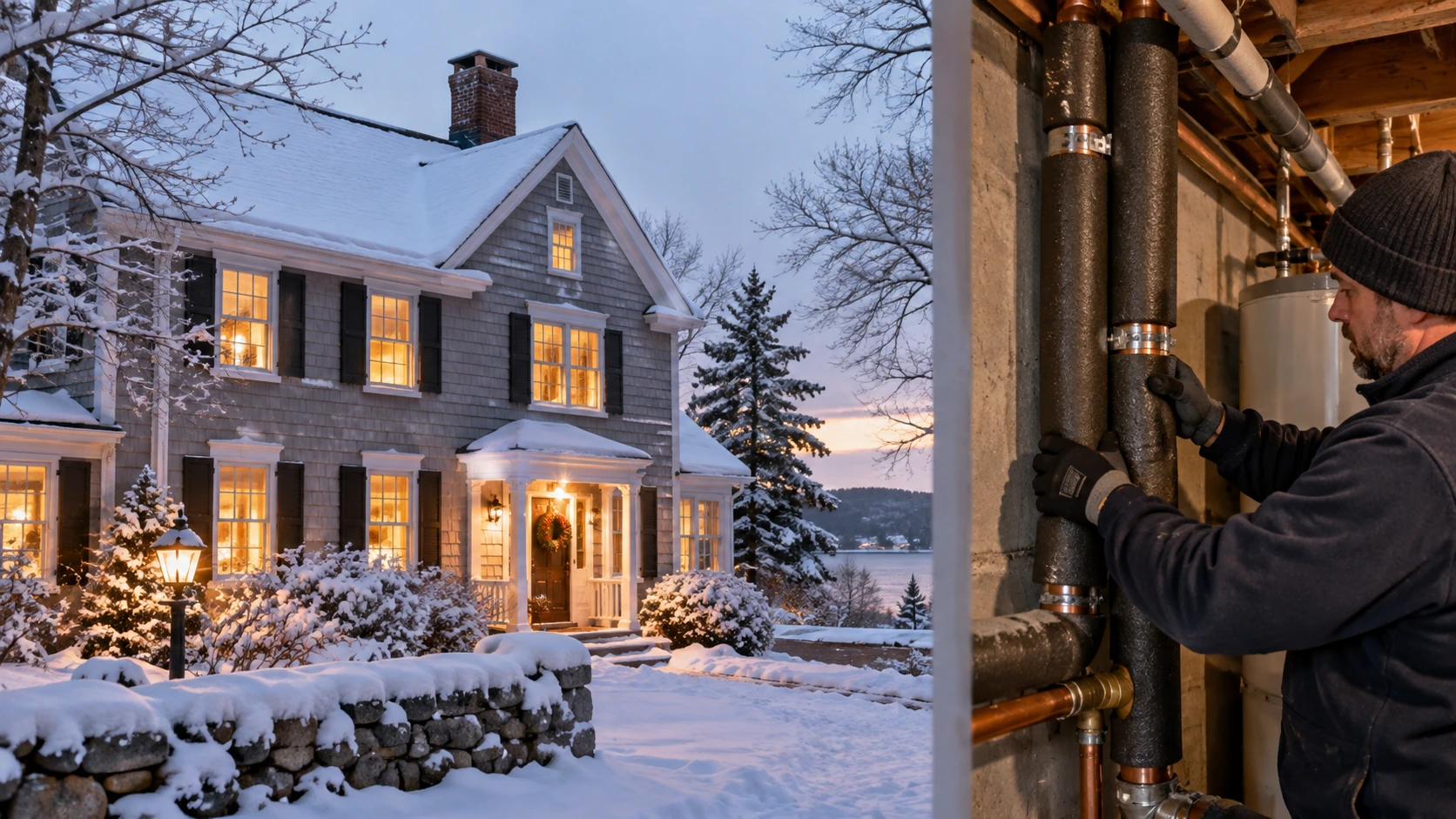 Massachusetts home prepared to prevent frozen pipes during winter