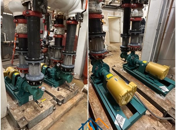 Commercial mechanical pumps and piping